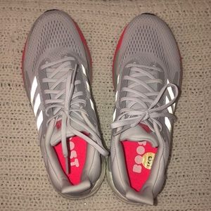 Adidas Boost Running Shoes Grey Pink 9 Women